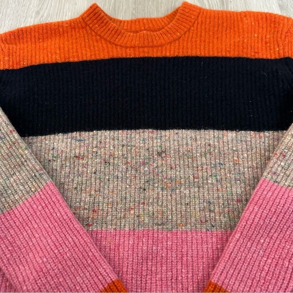 A.L.C. Multicolor Striped Sweater - Orange, Black, Pink, Gray - Picture 3 of 9